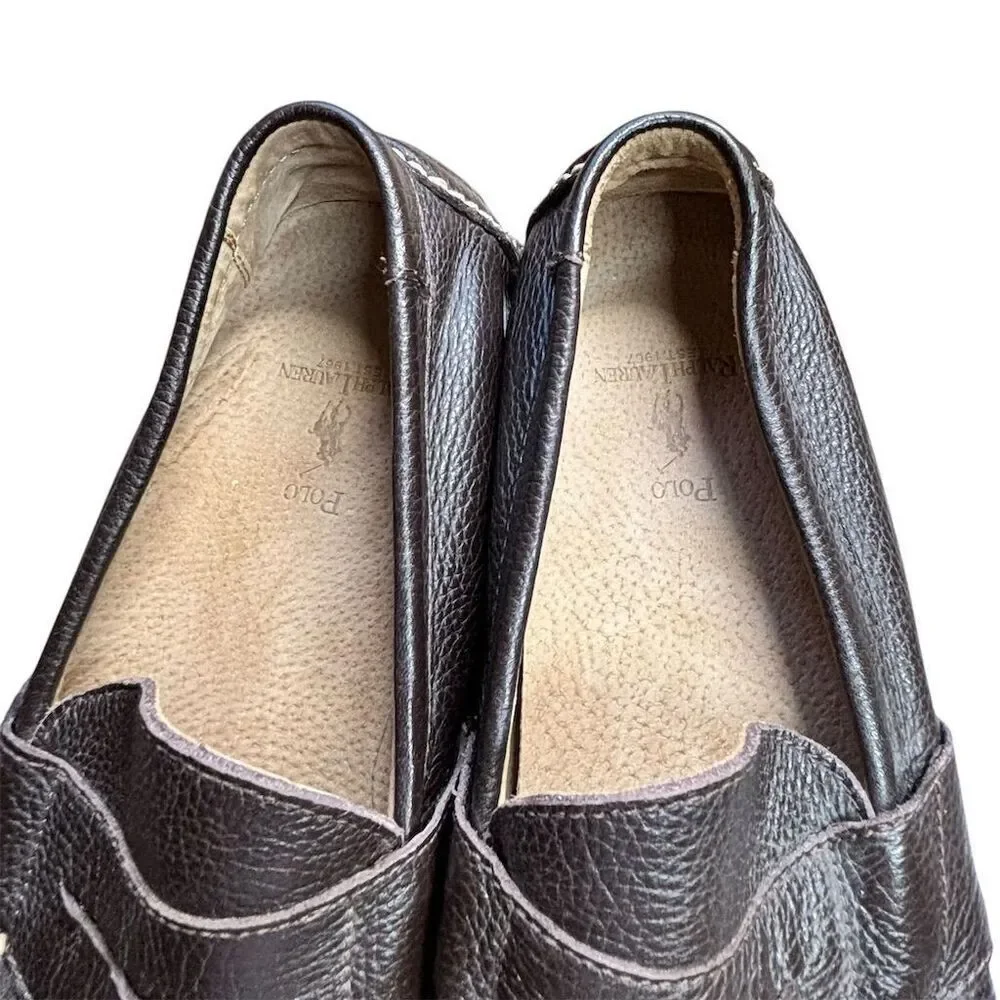 Polo Ralph Lauren Telly II Men's Brown Leather Driving Loafers Size‎ 11D
